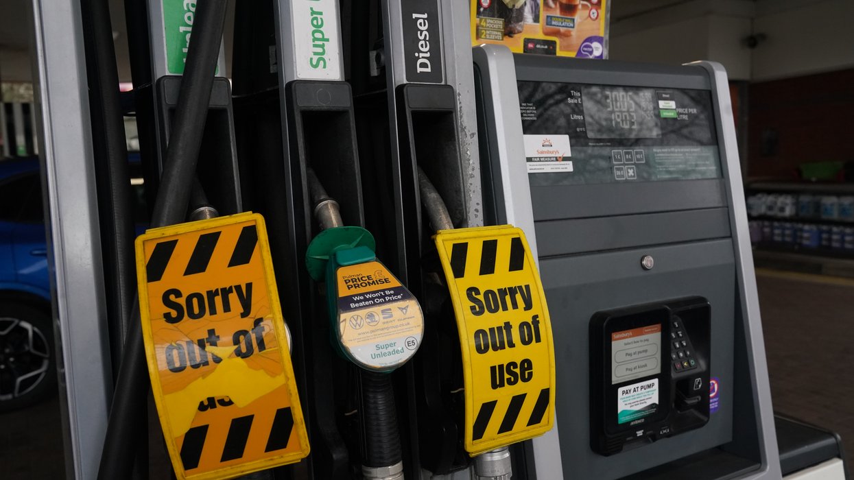 Diesel fuel at a petrol pump