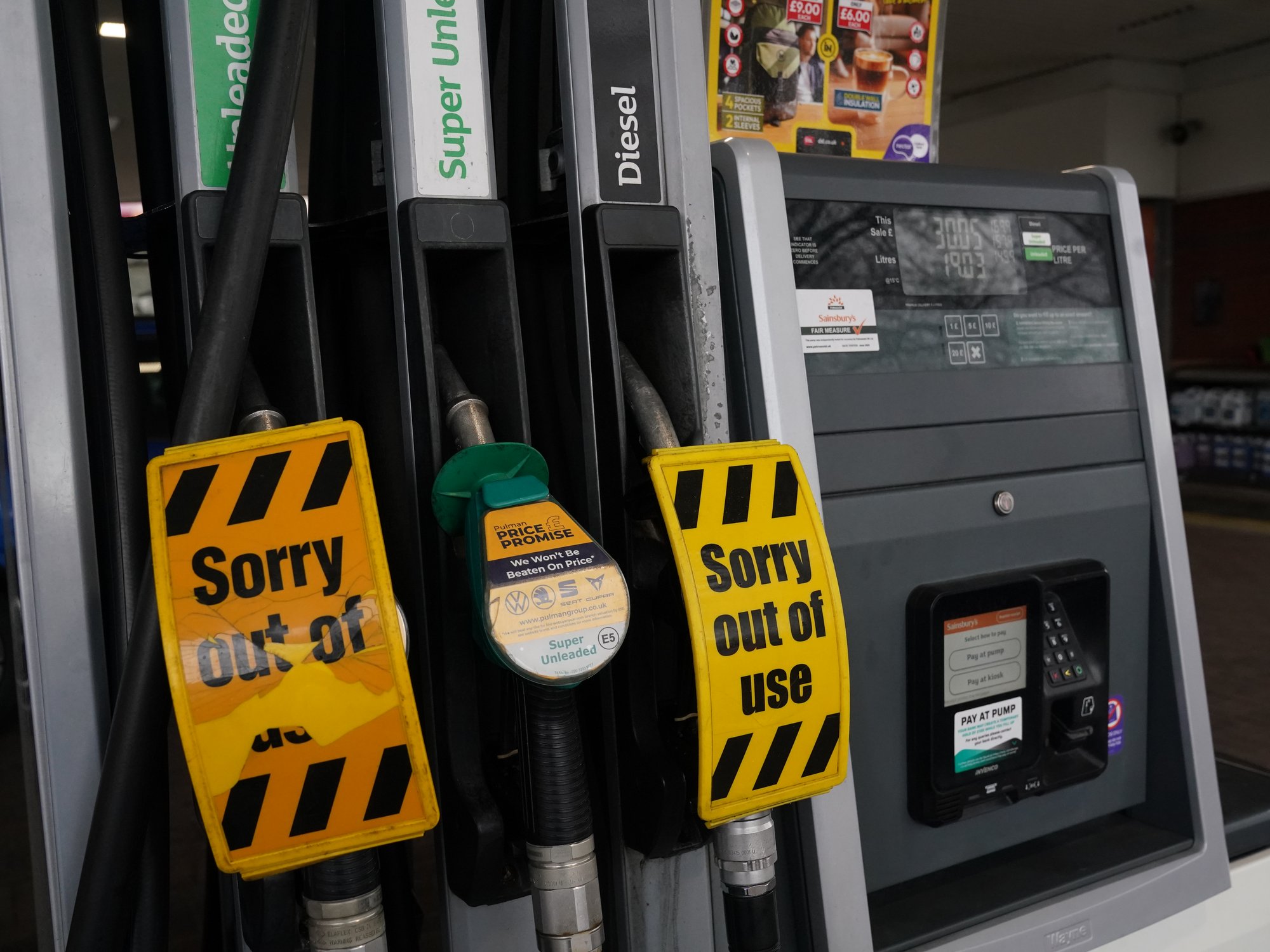 Diesel fuel at a petrol pump