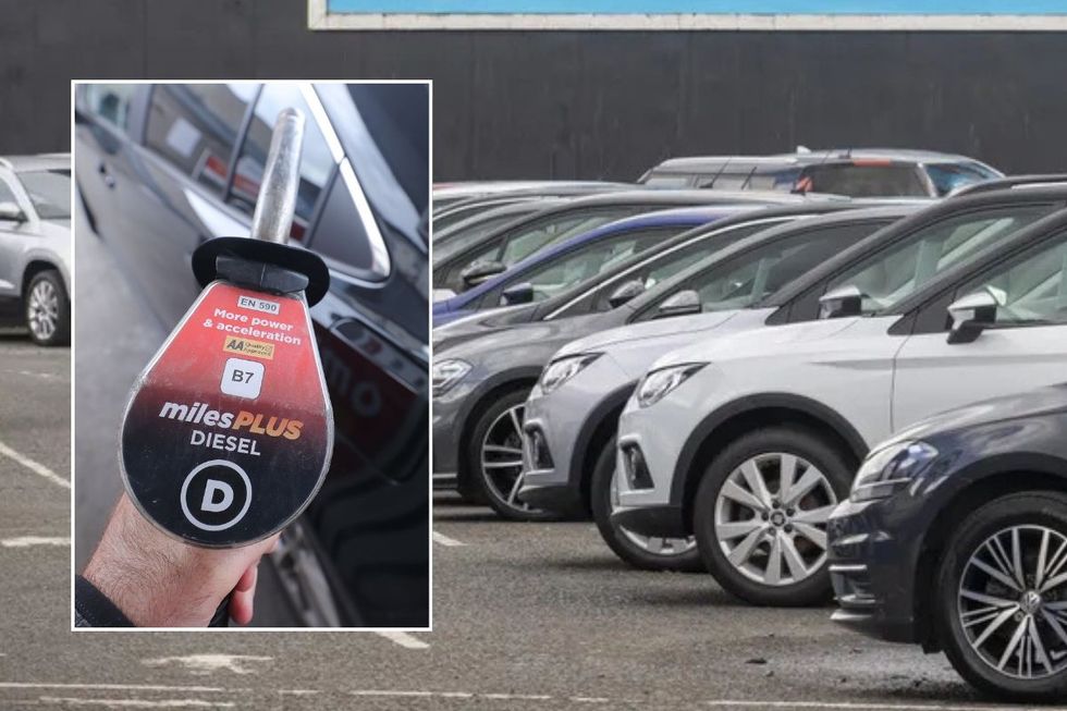 Diesel pump and a car forecourt