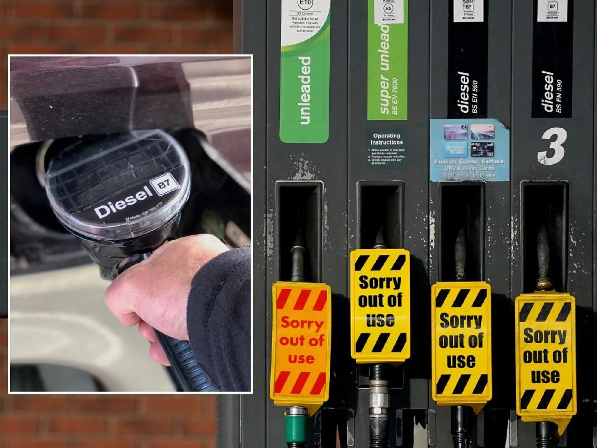 Diesel pump and a petrol station