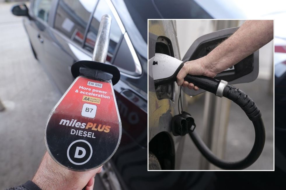 Diesel pump and an electric vehicle charger