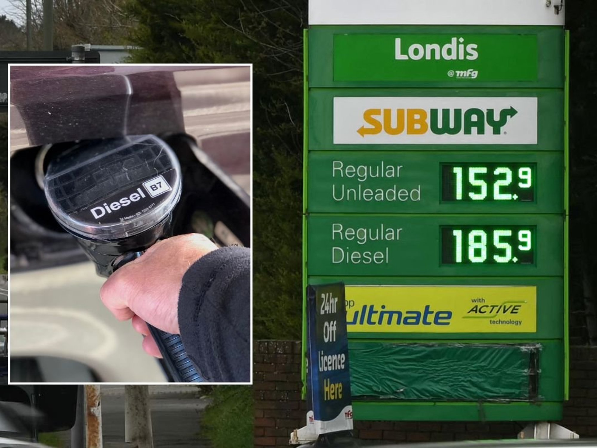 Diesel pump and fuel prices