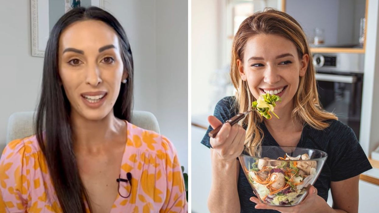Dietician Leanne Ward / Woman eating a salad