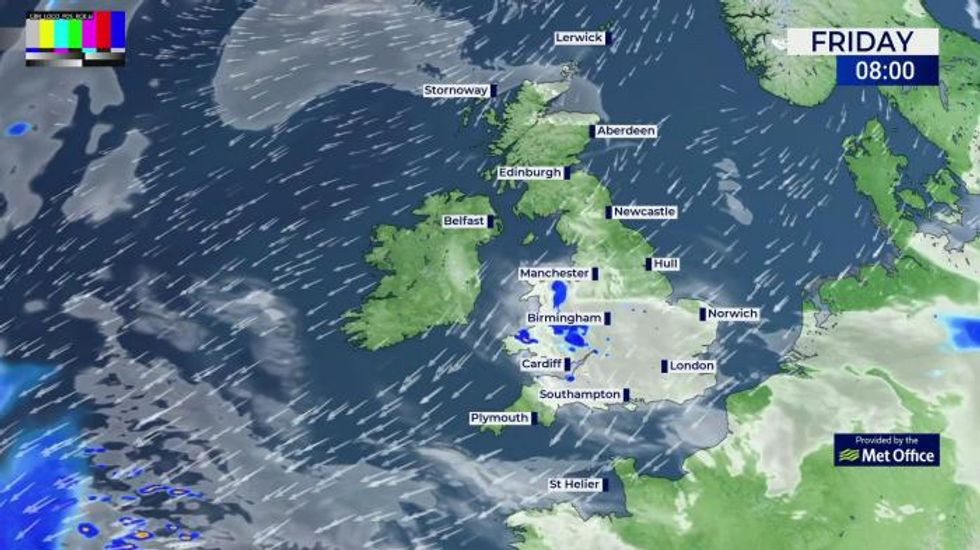 UK weather: Friday fine and warm for many, isolated showers in south