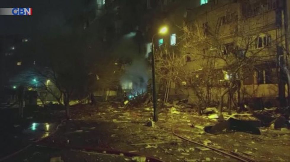 Explosions heard and 'horrific' rocket strikes in Kyiv, official says enemy aircraft downed