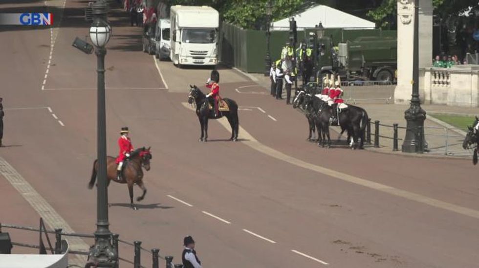 Royal Family carriages arrive for Queen's Platinum Jubilee