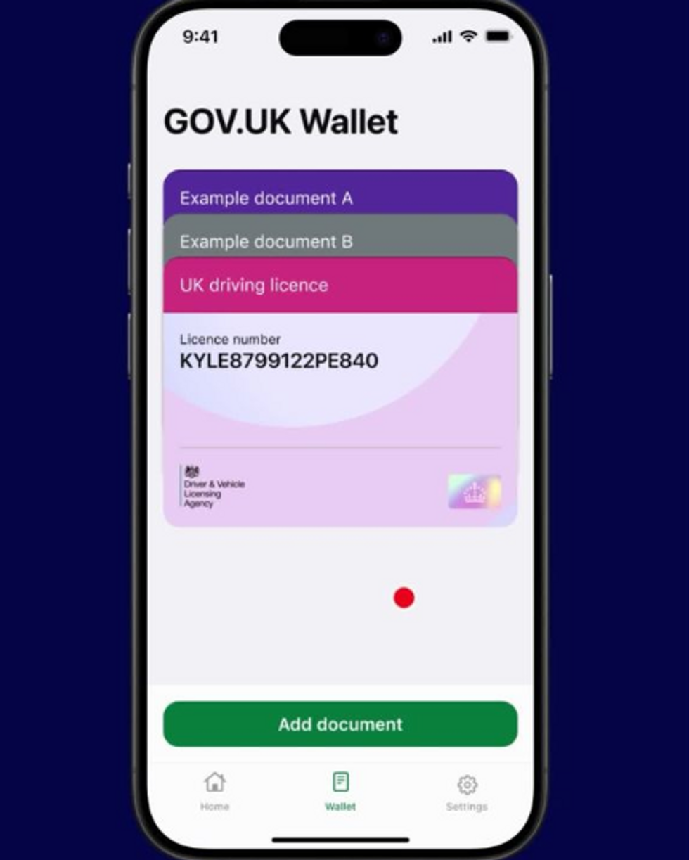 Digital driving licence app