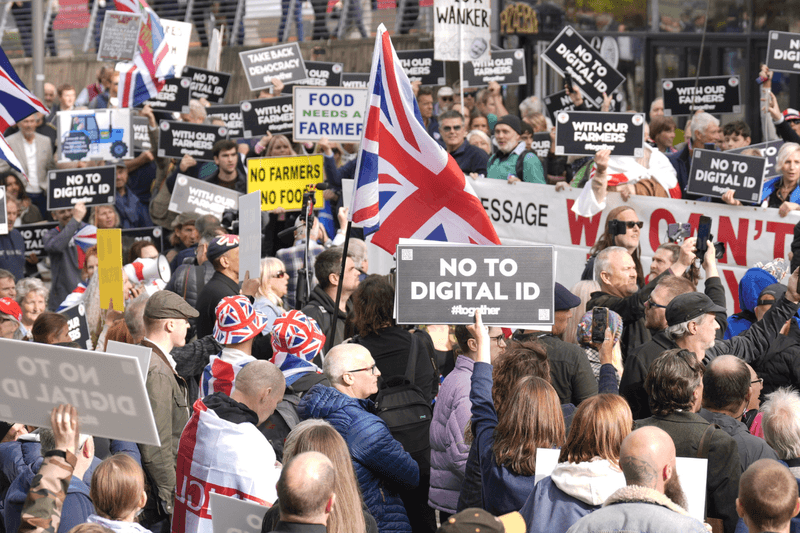 Digital ID and inheritance tax protesters