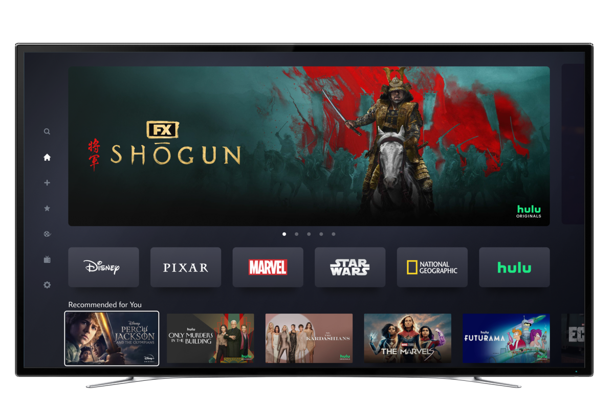 Disney+ home screen display with the Hulu icon
