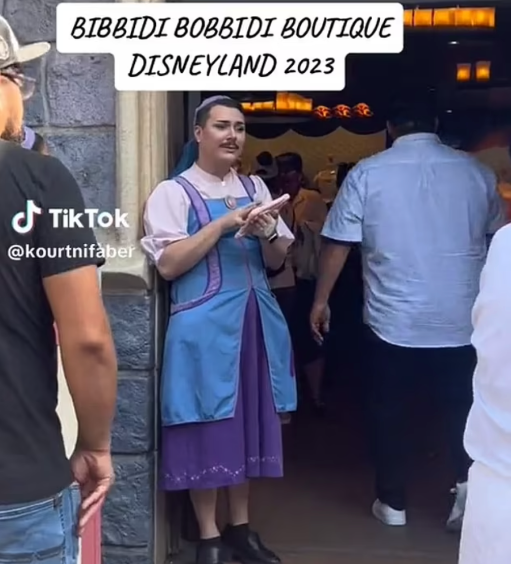 Disneyland employee dressed as a 'Fairy Godmother apprentice'