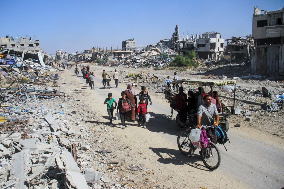 Displaced Palestinians ordered by the Israeli military to evacuate the northern part of Gaza\u200b