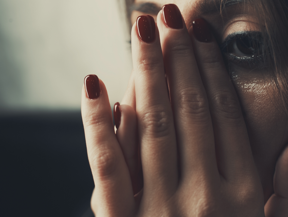 Distressed woman