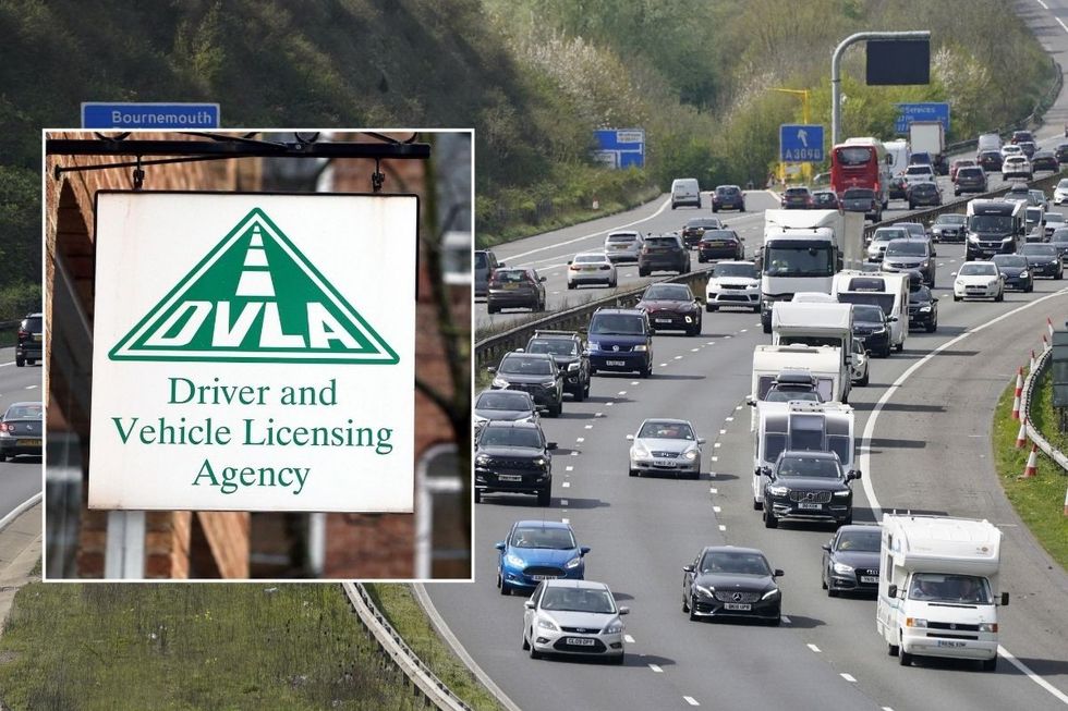 DLVA sign and a busy UK motorway
