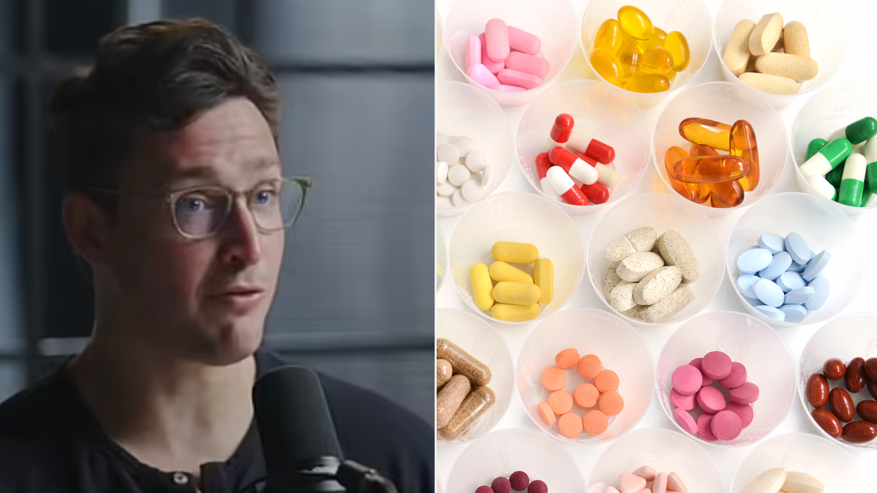 Doctor Mike Varshavski (left) and supplements (right)
