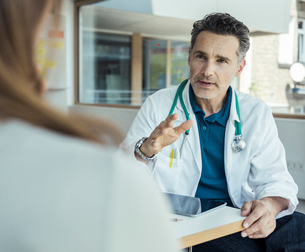 Doctor talking to a patient