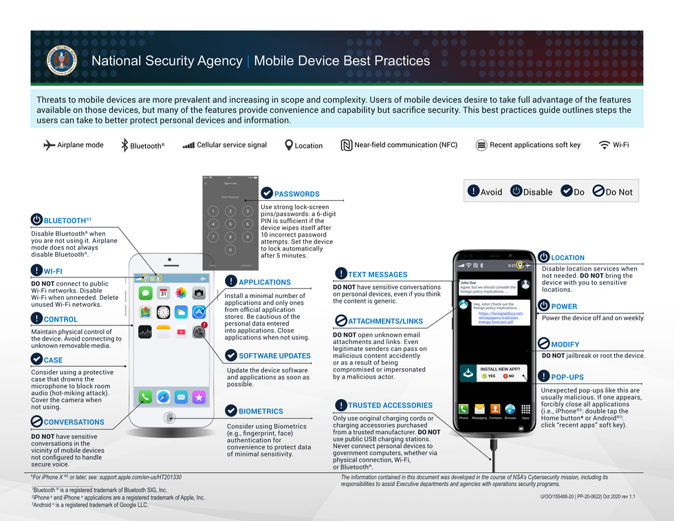document with national security agency recommendations on how to protect yourself from scams and hackers