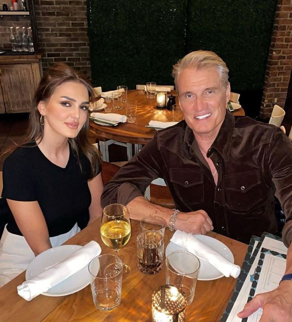 Dolph Lundgren and fiancee Emma Krokdal