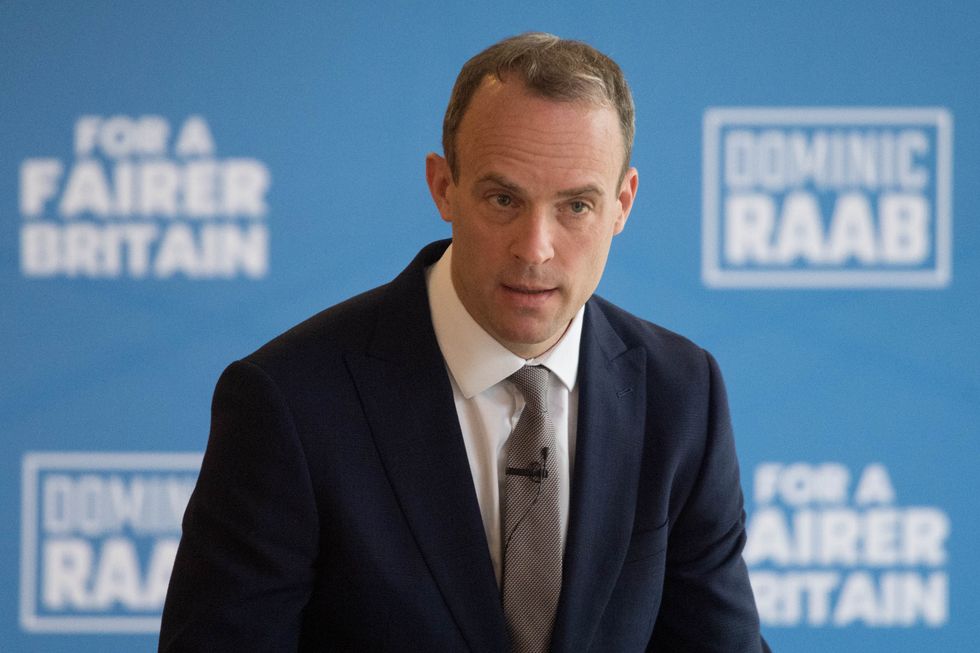 Dominic Raab launching his unsuccessful Tory leadership bid in 2019