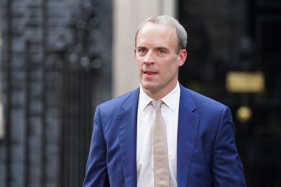 Dominic Raab, who has been reappointed to his former roles under Boris Johnson of Deputy Prime Minister and Justice Secretary leaves Downing Street, London after Rishi Sunak has been appointed as Prime Minister. Picture date: Tuesday October 25, 2022.