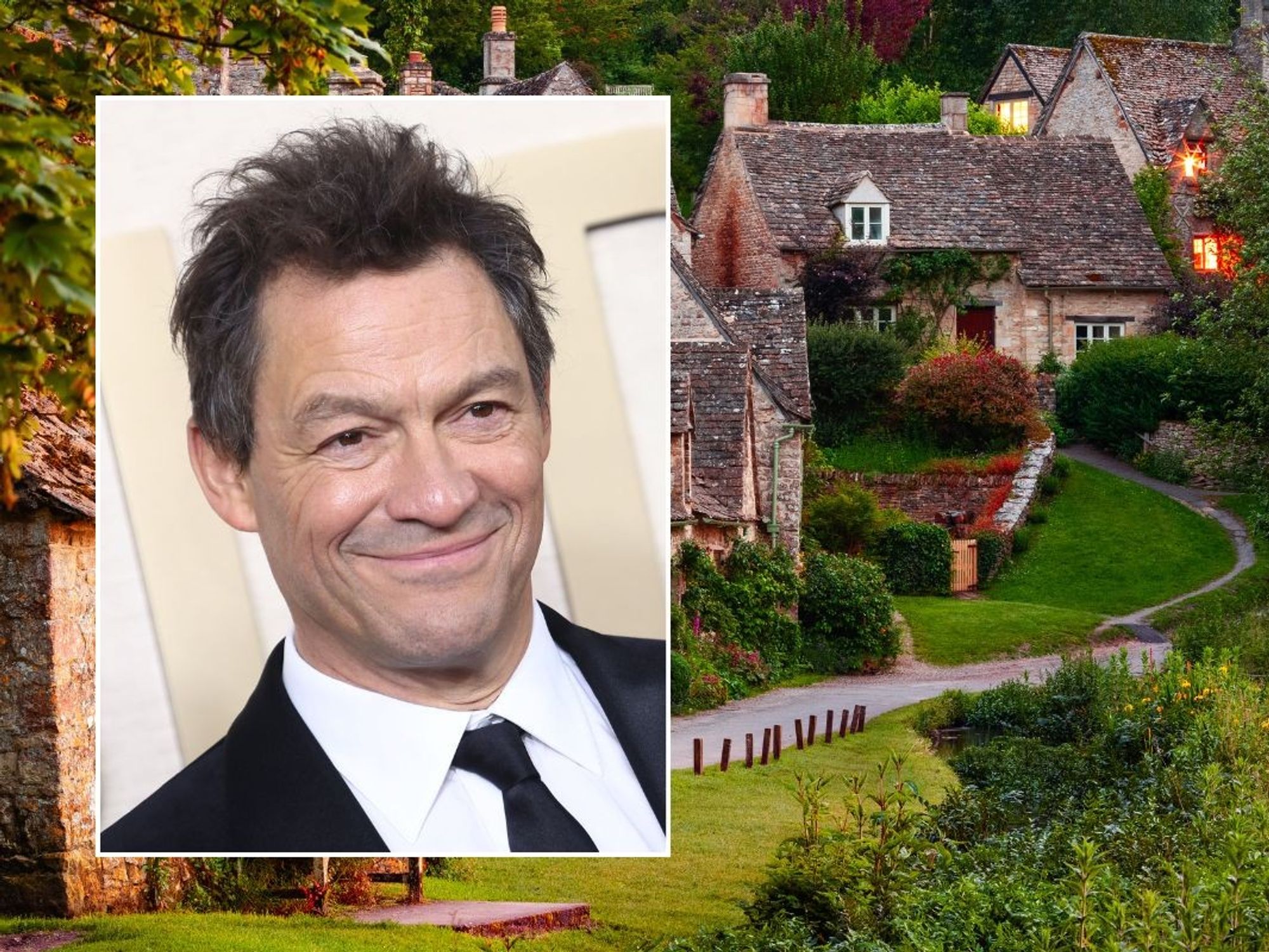 Dominic West and stock image of Cotswold