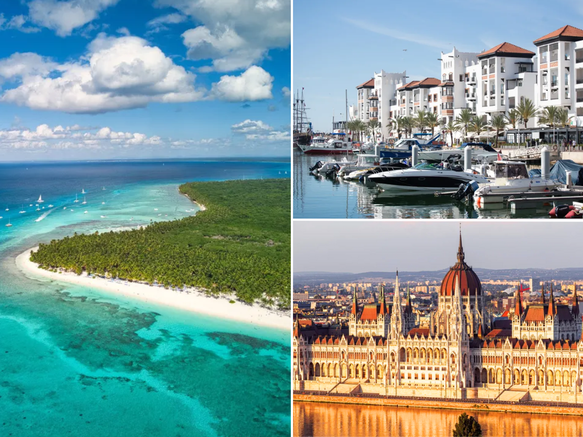 Dominican Republic / Agadir Morocco / View of Budapest in Hungary