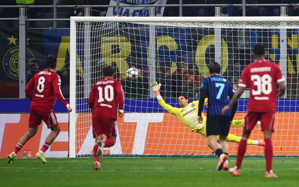 Dominik Szoboszlai's penalty came about in controversial circumstances after Florian Wirtz had his shirt pulled in the box