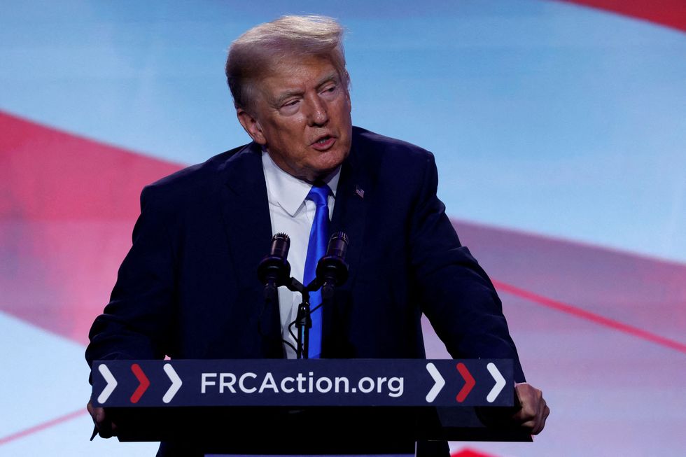 Donald Trump addresses the Pray Vote Stand Summit, organized by the Family Research Council in Washington