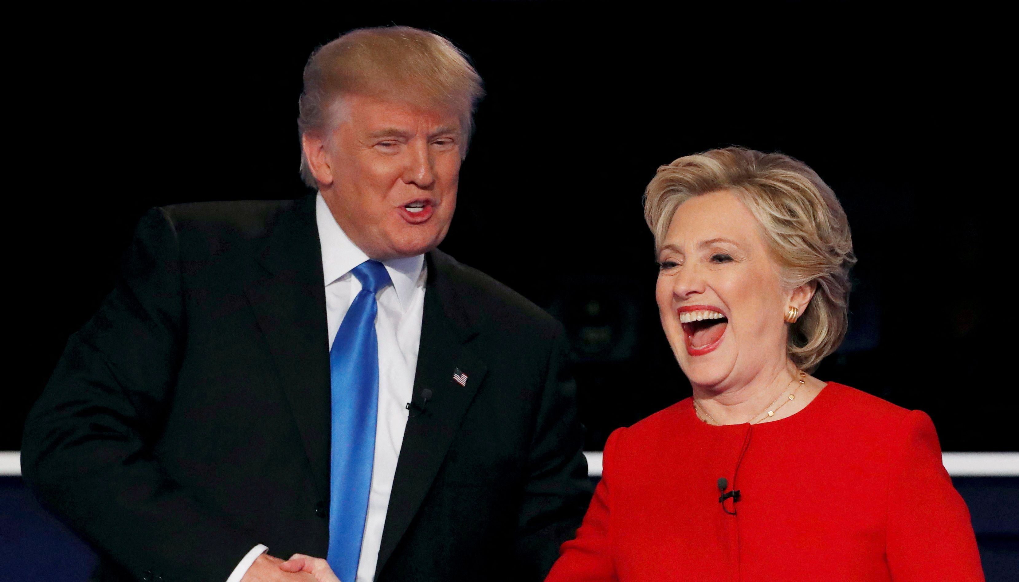 Donald Trump alongside Hillary Clinton back in 2016