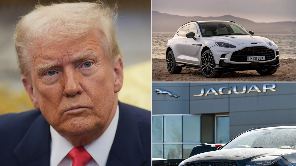 Donald Trump and Aston Martin and Jaguar vehicles