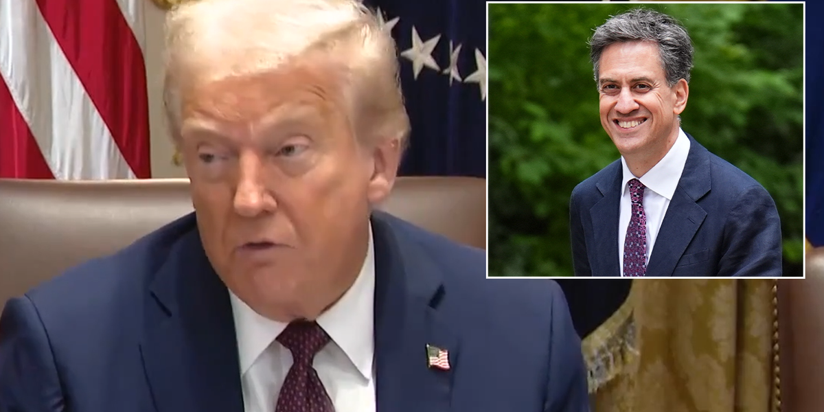 NextImg:Donald Trump in extraordinary swipe at Ed Miliband’s green agenda as issues ‘rude awakening’ warning