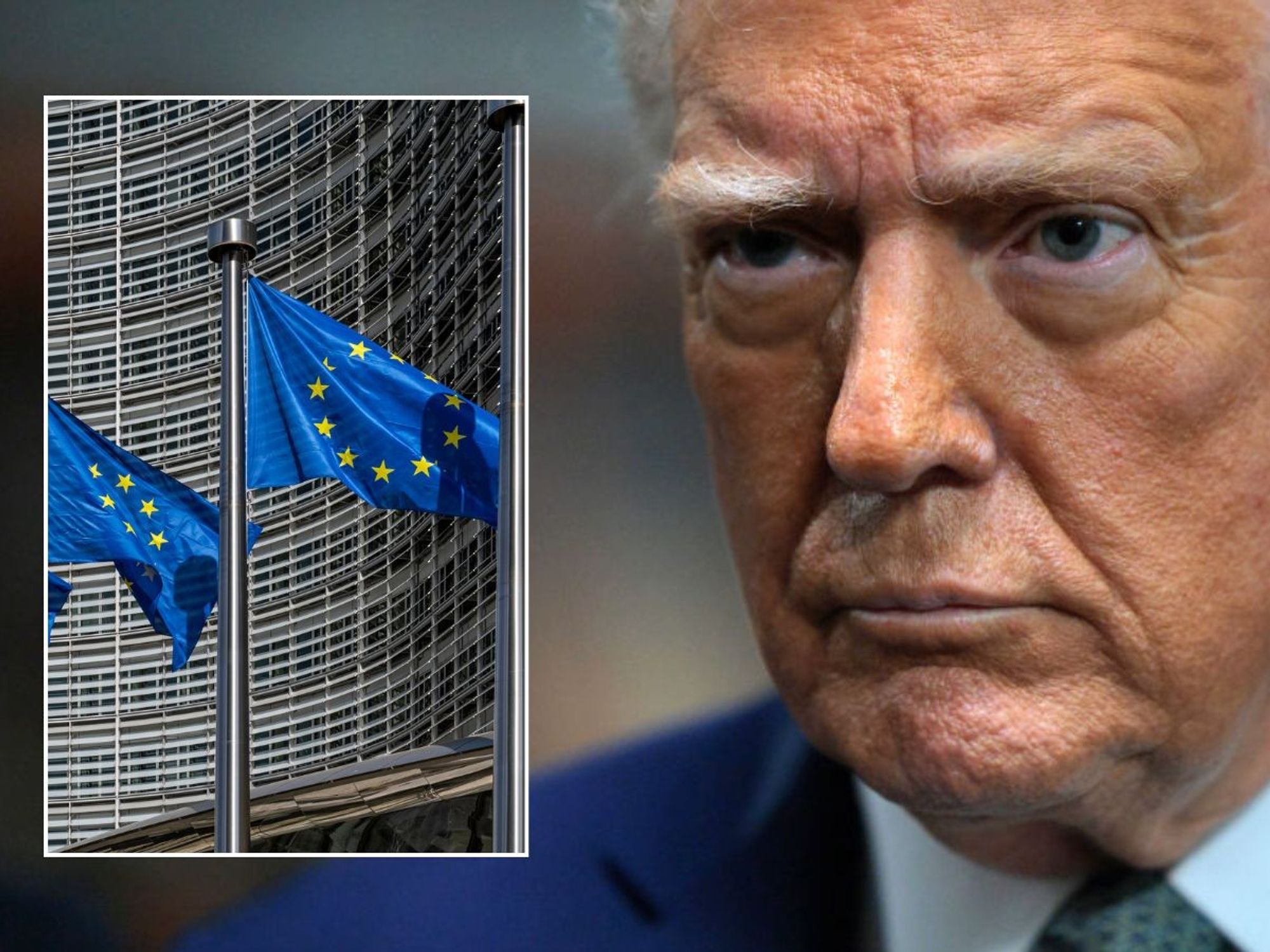 Donald Trump and EU flag
