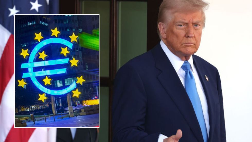 Donald Trump and Euro sign