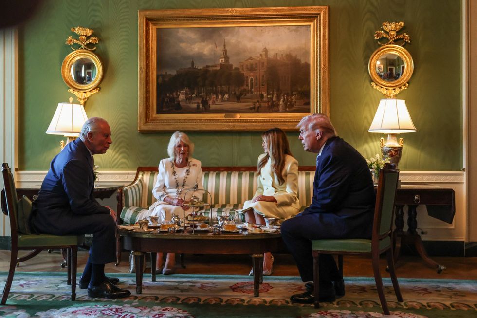 Donald Trump and first lady Melania Trump host Britain's King Charles and Queen Camilla for afternoon tea
