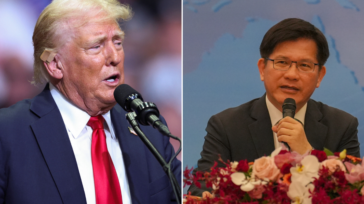 Donald Trump and Foreign Minister Lin Chia-lung