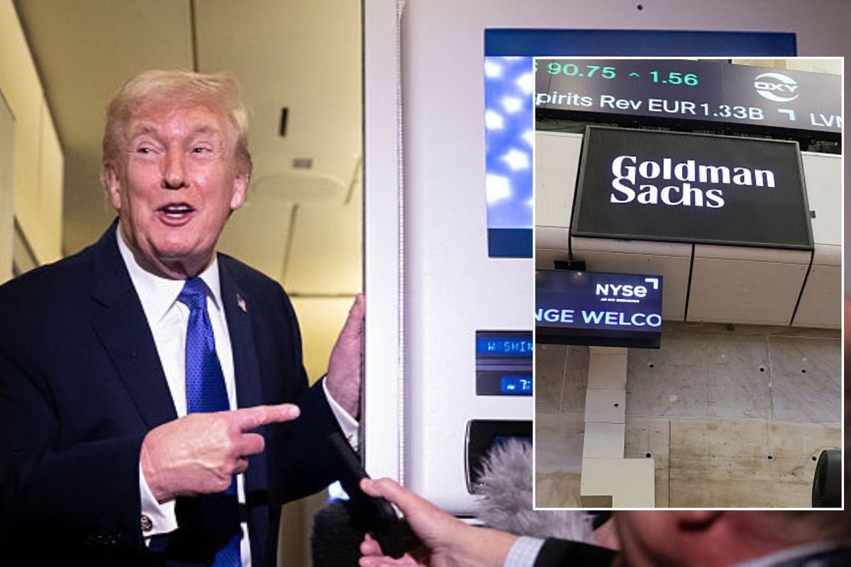 Donald Trump and Goldman Sachs sign