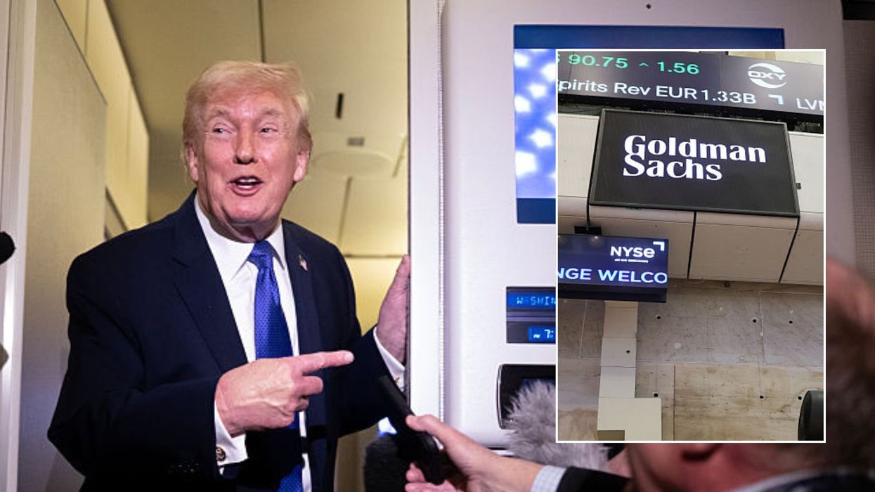 Donald Trump and Goldman Sachs sign