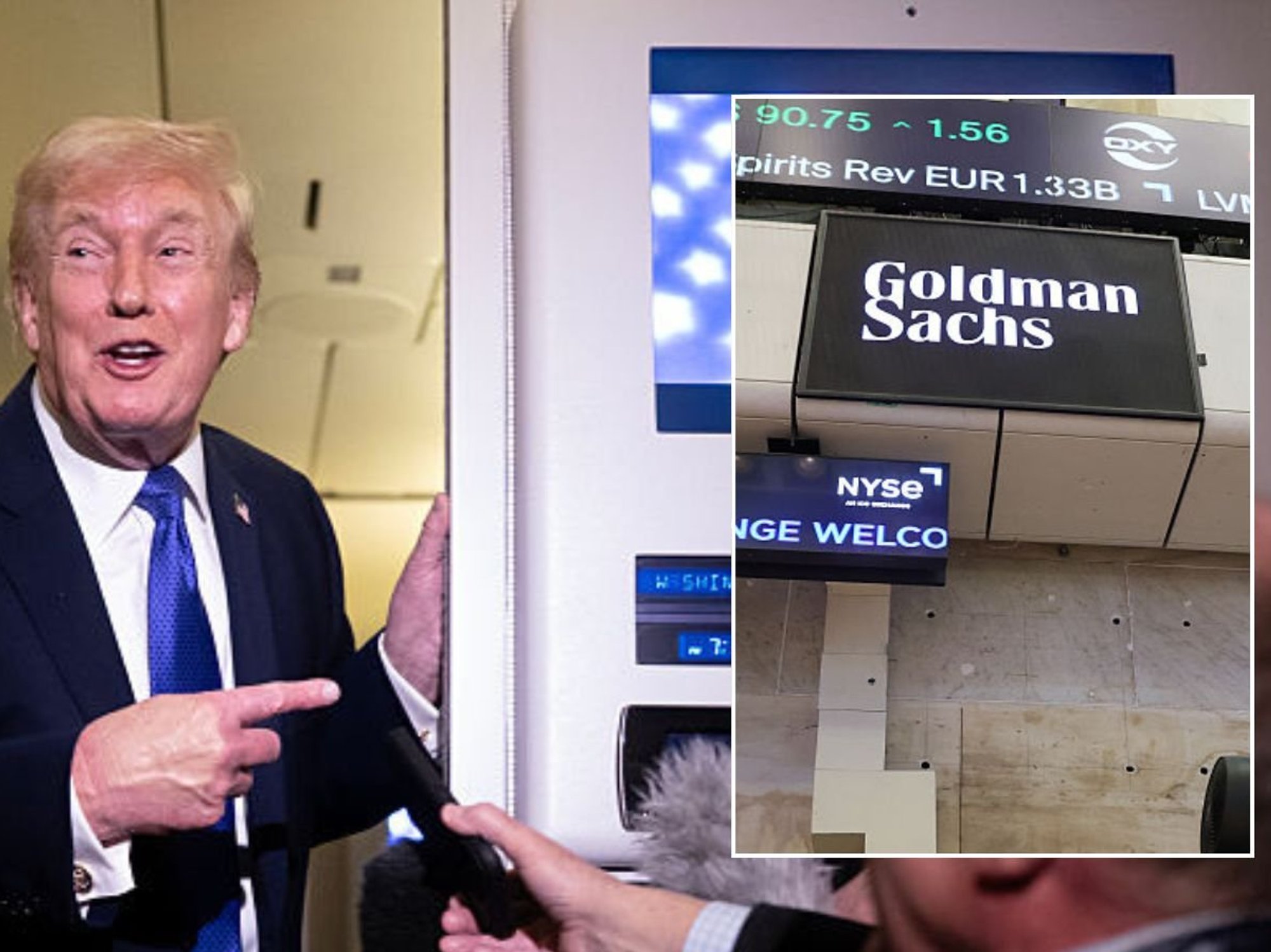Donald Trump and Goldman Sachs sign