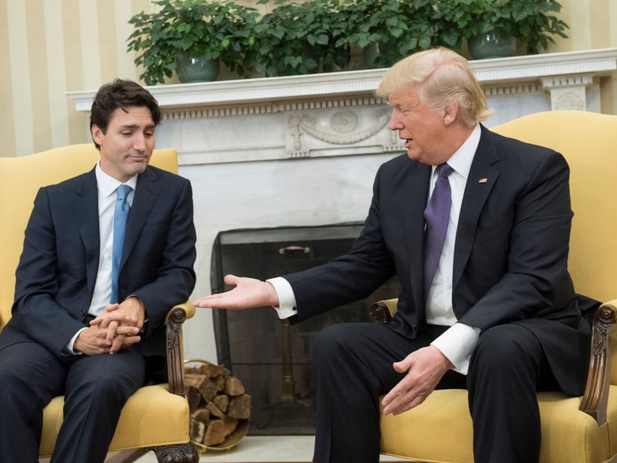 Donald Trump and Justin Trudeau, pictured in 2017