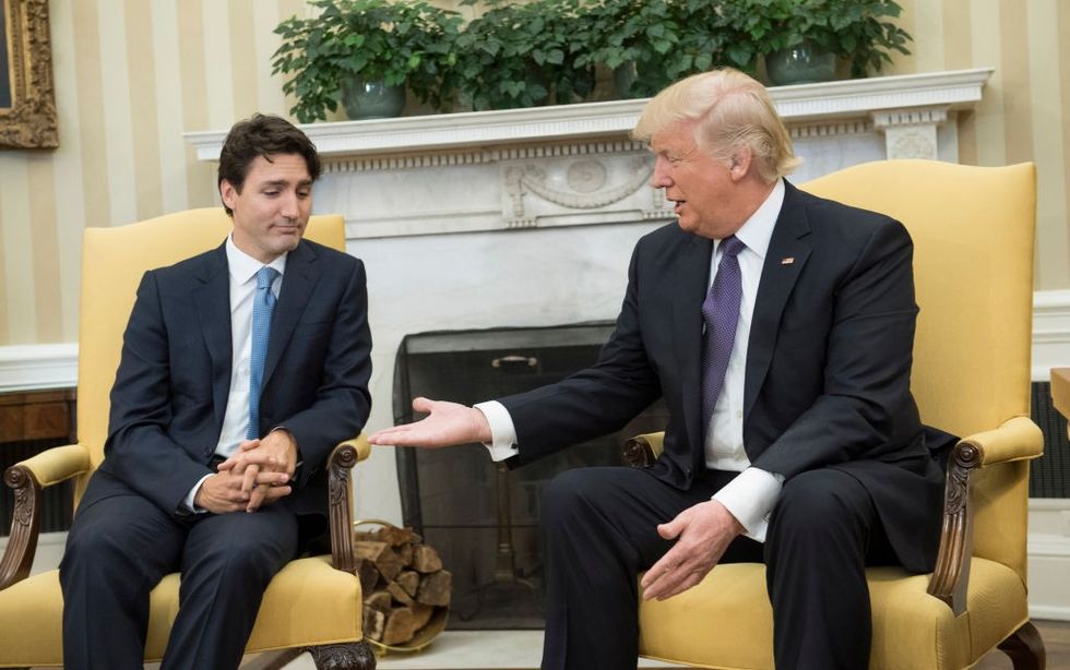 Donald Trump and Justin Trudeau, pictured in 2017
