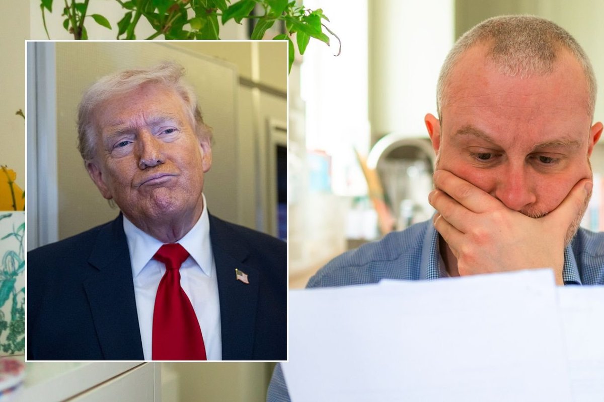 Donald Trump and man looking at bill