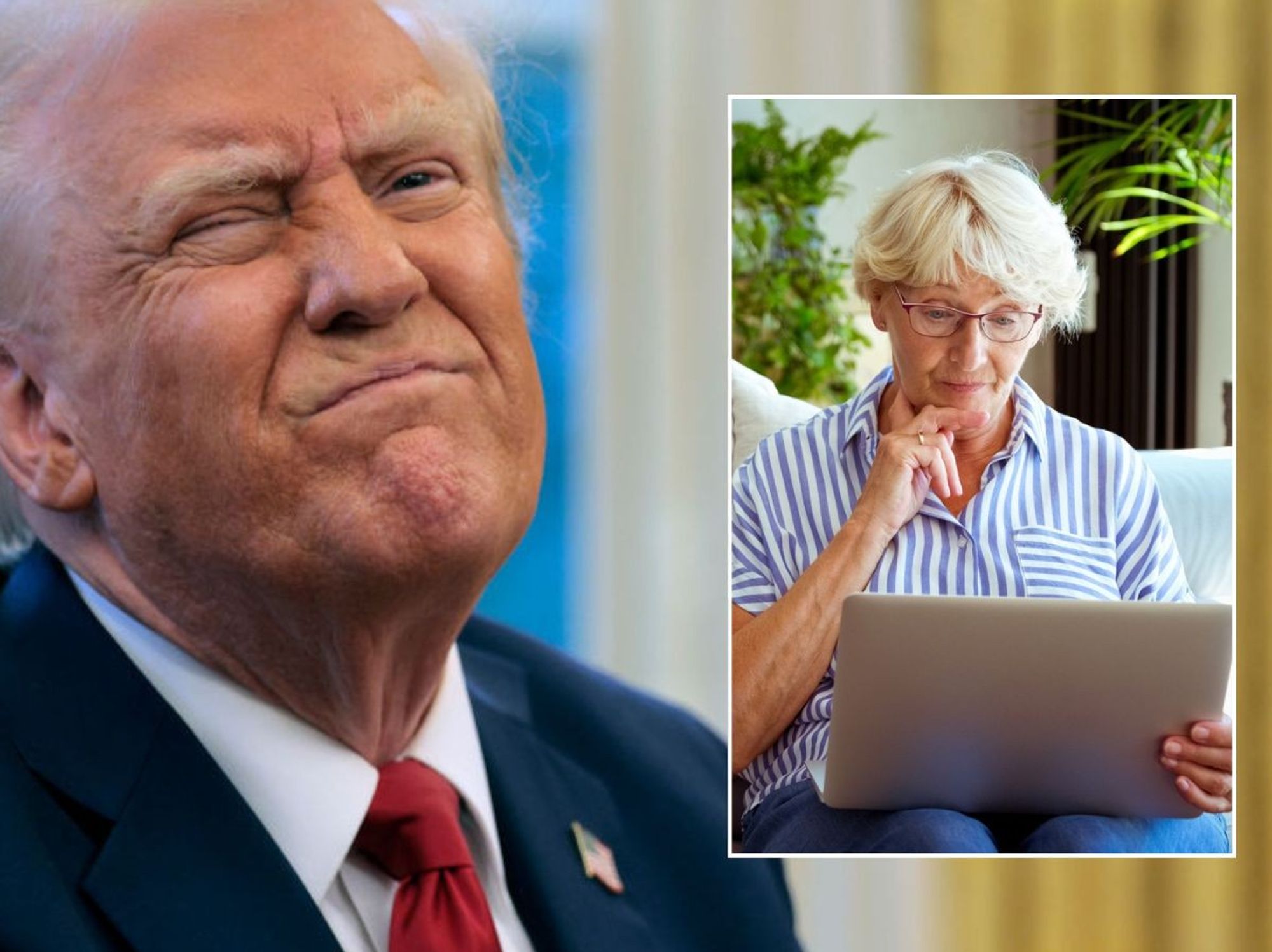 Donald Trump and older pensioner