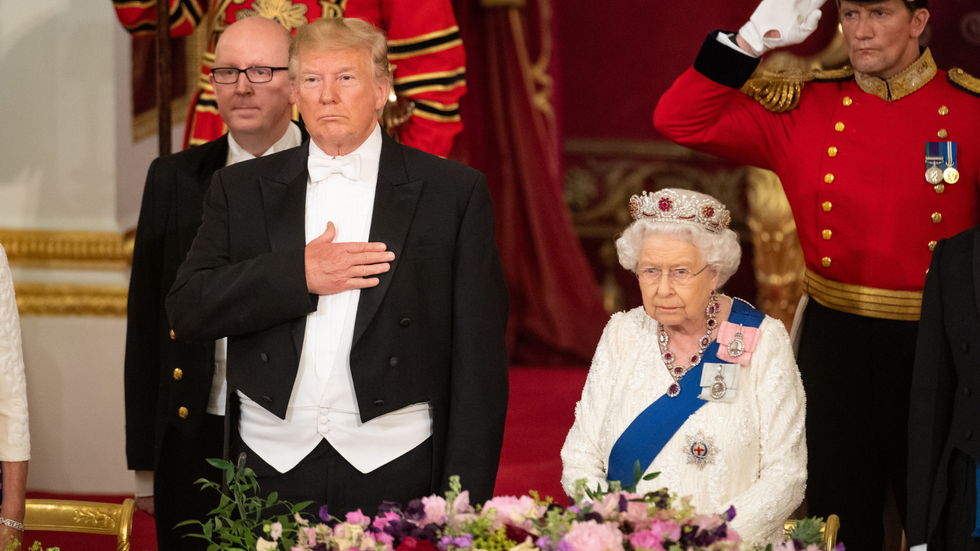 Donald Trump and the late Queen Elizabeth II