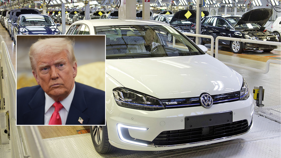 Donald Trump and Volkswagen car factory