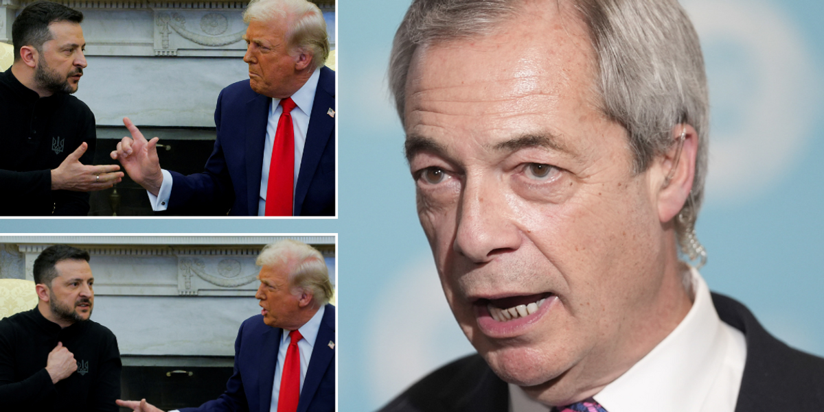 NextImg:Nigel Farage reacts to explosive White House row as Zelensky flies to London for crunch European summit