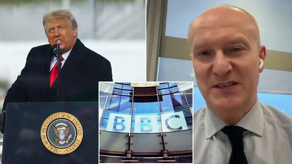 Donald Trump, BBC logo, Gordon Rayner