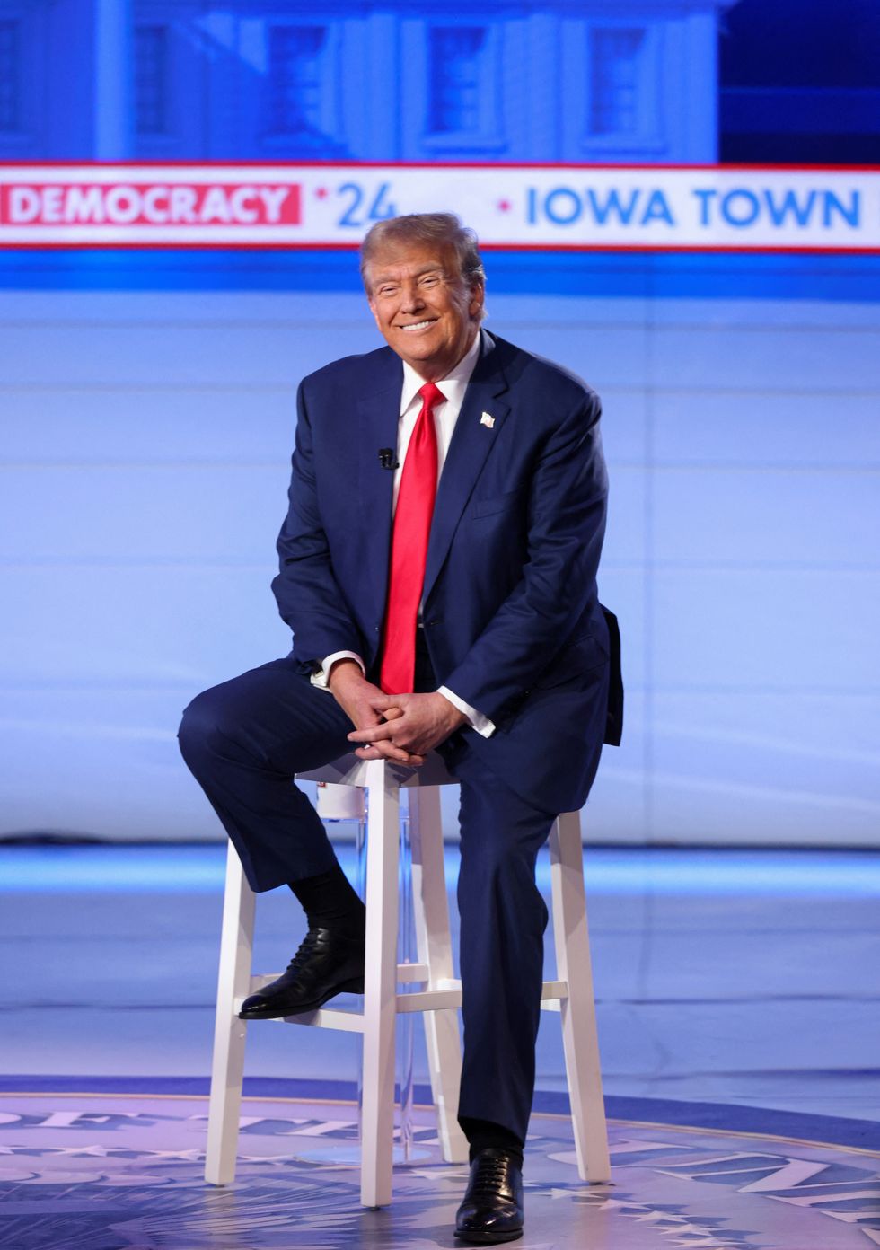Donald Trump during a town hall event in Iowa