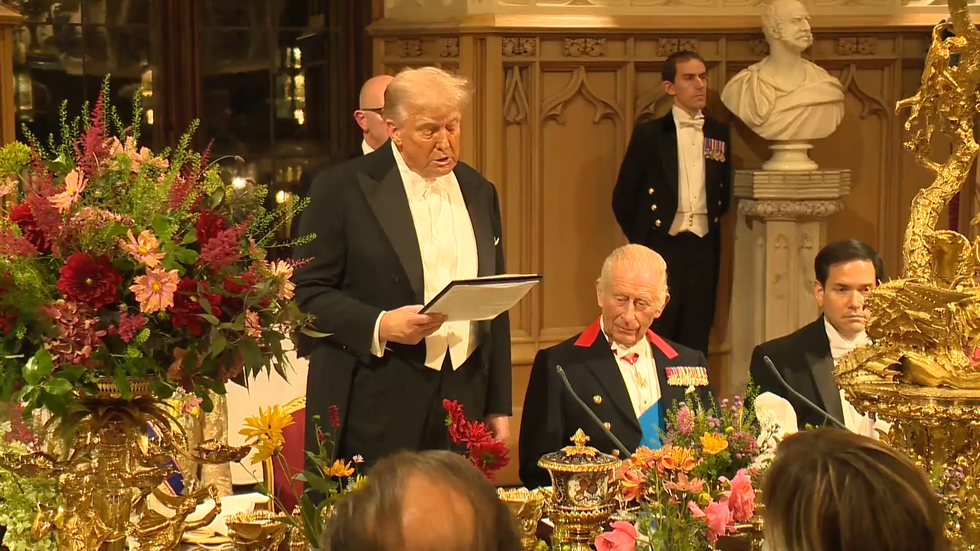 Donald Trump giving his speech