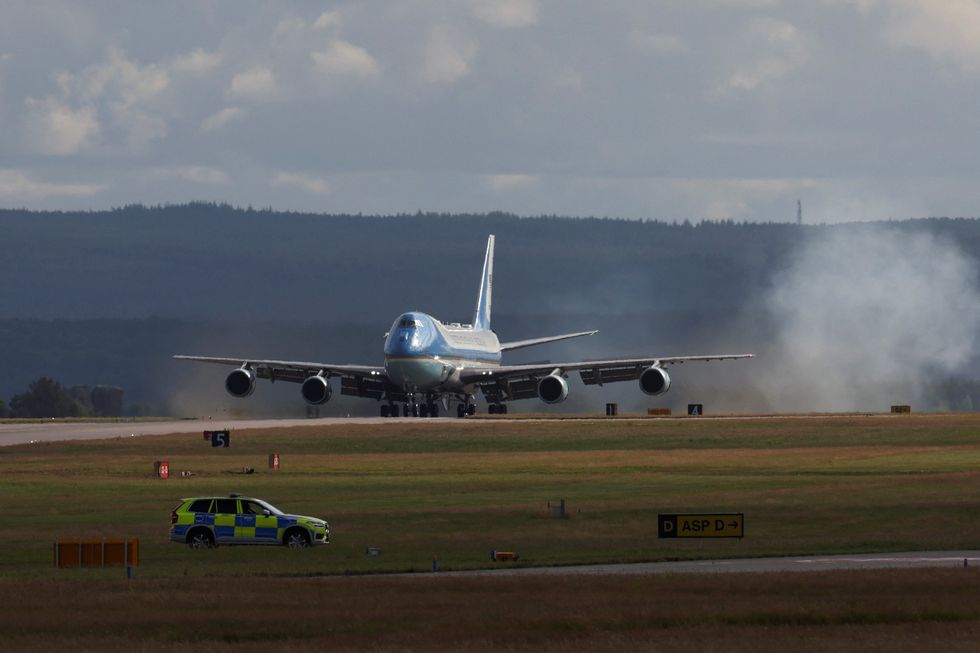 Donald Trump hosts Sir Keir Starmer on Air Force One as pair set off for Aberdeen