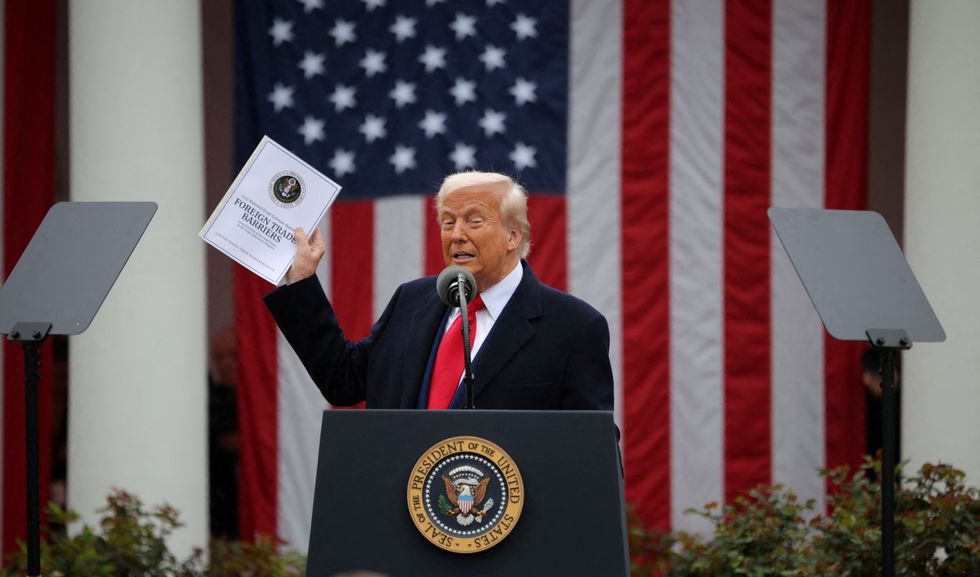 Donald Trump in the White House Rose Garden