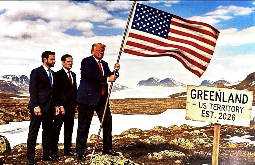 Donald Trump, JD Vance and Marco Rubio in Greenland
